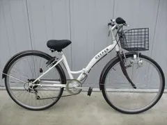 F234★整備済み★完成車発送★中古折りたたみ自転車【26インチ　白茶】のサムネイル