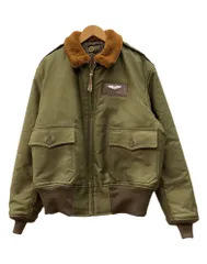 トイズマッコイ TOYS McCOY Type B-10 Flight Jacket フライト ジャケット ジップアップ レザーパッチ 襟ボア 裏ボア 空軍 アウター 緑 サイズ44 ジャケット ロゴ カーキ 104MT-3371のサムネイル