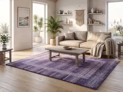 ハンドメイド　天然ラグ ガゼニラハット COLOR Ver　ラグ　191x143㎝　Purple　D835のサムネイル