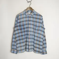 60S Penney's Towncraft ペニーズ タウンクラフト Check Shirt 長袖 コットン チェック ネル シャツ ビンテージ 船タグ 青 サイズM 4118Q♪のサムネイル