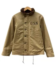 リアルマッコイズ THE REAL McCOY'S N-1 Deck Jacket デッキ ジャケット ジップアップ 襟ボア DEMOTEX 海軍 ミリタリー アウター 緑 サイズ32R ジャケット プリント カーキ 104MT-3373のサムネイル