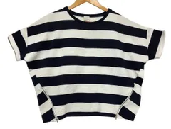 ③【送料無料】【美品】RETRO GIRL レトロガール サイドジップ  裾ジップ / ボーダー プ ルオーバー / カットソー / Tシャツシルエット ドルマンスリーブ 厚手生地  Mサイズ■管理番号L30062SSA26-260626-10（198）のサムネイル