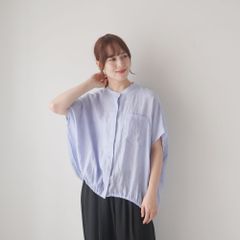 かぐれ リネンスクエアケープシャツ ラベンダー - メルカリ