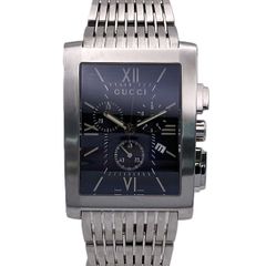 稼働】GUCCI 8600M Gメトロ クロノ ネイビー スクエア デイト - メルカリ