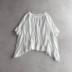 tumugu: ツムグ / コットン100% 半袖 ギャザー ワイド プルオーバー カットソー Tシャツ / レディース フリーサイズ / ホワイト / 日本製 / トップスのサムネイル