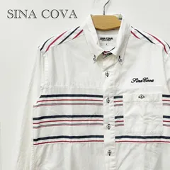 SINA COVA シナコバ マリンシャツ 長袖 シャツ イカリ ボタン 刺繍 ホワイト 白 Mサイズ コットン  メンズ _208のサムネイル