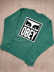 OBEY ストリート メンズ 長袖 Tシャツ ターコイズ Lのサムネイル