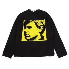 コムデギャルソンシャツCOMME des GARCONS SHIRT×Andy Warhol フェイスインターシャニットセーター 黒黄Lのサムネイル