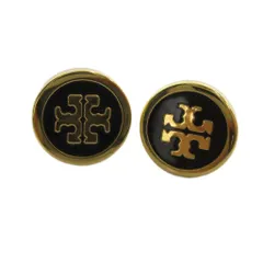 トリーバーチ TORY BURCH ピアス ロゴ アクセサリー 両耳用 黒 ブラック ゴールド色 ■GY18 /MQのサムネイル