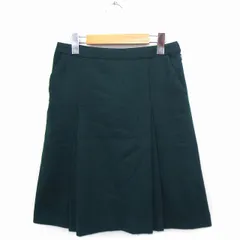 グリーンレーベルリラクシング ユナイテッドアローズ green label relaxing スカート 台形 タック ひざ下丈 ウール 無地 38 グリーン 緑 /FT7