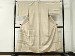 IY-1 夏着物 格子柄 単衣 オフホワイト色系 裄丈長め - メルカリ