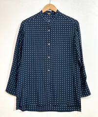 MUSE de Deuxieme Classe シルク 長袖 ボタン シャツ ドット柄  ミューズ ドゥーズィエムクラス シルク100 20-050-500-4020-1-0 ネイビー×白 レディース K6-192のサムネイル