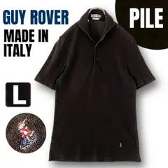 GUY ROVER ギローバ★台襟付きカッタウェイ パイル地ポロシャツ★三越伊勢丹★イタリア製★ギィローバー/ブラウン★メンズL   #2606J113のサムネイル