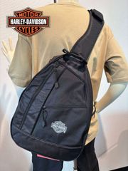 ハーレーダビッドソン ドラムバッグ ボストンバッグ ブラック レザー