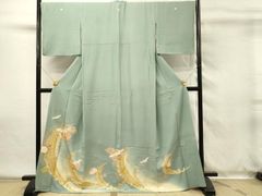 平和屋着物＊虹色創家 本郷大田子 夏物 男性 小紋 絽 大田子そめ 暈し
