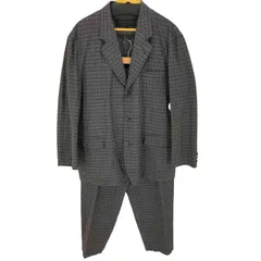 コムデギャルソンオム COMME des GARCONS HOMME 90S 田中オム サマーウール ウィンドペン 3B テーラードジャケット 裏地無し ＆ ノータック ワイドテーパード スラックス セットアップ メンズ  ジャケット:L / パンツ:Mのサムネイル