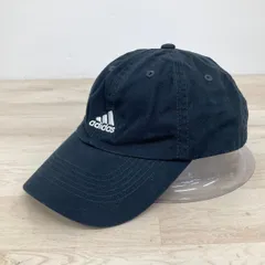 美品 adidas アディダス キャップ ブラック/黒 綿100% OSFX(57cm-60cm) フリーサイズ 帽子 ロゴ刺繍[ON00426]のサムネイル