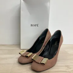 ROPE/ロペ パンプス 36(23cm相当) ピンクベージュ系 GGA-42120 金具リボン ヒール レディース 箱付き[OL00242]のサムネイル