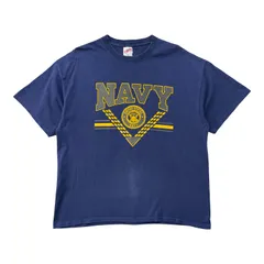 USA 古着 SOFFE ソフィー NAVY ミリタリー 米軍 海軍 ミリタリー Tシャツ プリント メンズXL ネイビー BA6114のサムネイル
