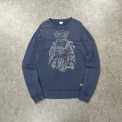 Denim&Supply Ralph Lauren Sweatshirt デニムアンドサプライ ラルフローレン スウェット トレーナー カットソー 薄手 パイル地 裏毛 グラフィック ロゴプリント 紺 Vガゼット 前Vのサムネイル