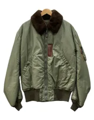リアルマッコイズ THE REAL McCOY'S B-15C Flight Jacket フライト ジャケット ジップアップ 襟ボア ミリタリー プレーンモデル アウター 緑 サイズ42 ジャケット 無地 カーキ 104MT-3381のサムネイル