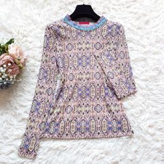 美品】ヴィヴィアンタム パワーネット 総柄 長袖カットソー 刺繍ネック
