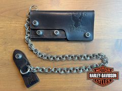 90年代 Harley-Davidson レザー長財布 チェーン付き - メルカリ