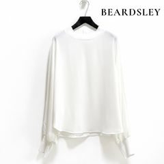 BEARDSLEY ビアズリー ニットコンビブラウス ボリュームスリーブ 異