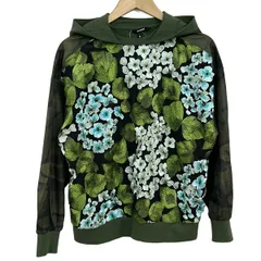 Desigual(デシグアル) パーカー サイズS レディース美品  - カーキ×黒×マルチ 長袖/異素材切替/迷彩柄/刺繍/フラワー(花)のサムネイル