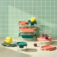 LOCKNLOCK プラスチック保存容器 8個セット 「ビスフリーモジュラー」4サイズ×2個 / BPAフリー/トライタン/ランチ/お弁当のサムネイル