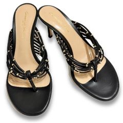 新品マノロブラニクMANOLO BLAHNIKミュールサンダル シルバー#35 