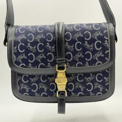 セリーヌ CELINE サルキー ネイビー 馬車金具 ワンショルダーバッグ