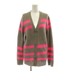 マークバイマークジェイコブス MARC by MARC JACOBS カーディガン ウール S 茶色 ブラウン ピンク ボーダー柄 Vネック 長袖 /DU28のサムネイル