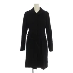 マリークワント MARY QUANT ウールコート M 黒 ブラック 無地 ラウンドカラー 長袖 /LP46のサムネイル
