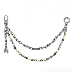 LOUIS VUITTON（ルイヴィトン）バッグチャーム・チェーンベルト パール ウォレットチェーン マルチカラー シルバー M02293【中古】のサムネイル