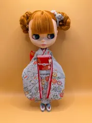 ブライス、リカちゃん(22cmドール)用大振袖正絹総裏付きフルセット182のサムネイル