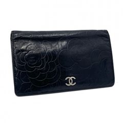 CHANEL シャネル カメリア 二つ折り 長財布 ココマーク ブラック 