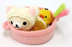 [중고] 봉제인형 코리락쿠마와 키이로이트리 바구니들이 봉제인형 세트 한가로이 고양이 테마 [로손×리락쿠마] Loppi 한정