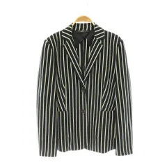 マックスマーラ ウィークエンドライン MAX MARA WEEKEND LINE ストライプ 背抜き テーラードジャケット L 黒 ブラック 白 ホワイト /CX ■OSのサムネイル