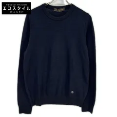 LOUIS VUITTON　ルイヴィトン　RM161Q F76 H9N50W 16年製 ネイビー コットンシルク ロゴ金具 ニットセーター　Sのサムネイル