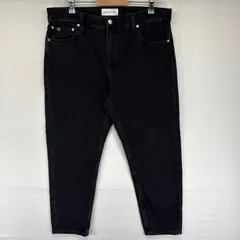 古着 カルバンクラインジーンズ Calvin Klein Jeans デニム パンツ テーパード ワンポイントロゴ W34  ブラック系 メンズのサムネイル
