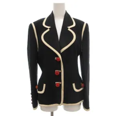 モスキーノ MOSCHINO COUTURE テーラードジャケット シングル ライン 総裏地 ノッチドラペル イタリア製 40 黒 ブラック アイボリー /GV ■GY11のサムネイル