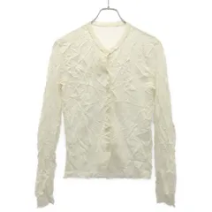 ISSEY MIYAKE イッセイミヤケ シワ加工ポリエステルニットカーディガン MM01-KN903 ホワイト Mのサムネイル