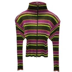 PLEATS PLEASE ISSEY MIYAKE プリーツプリーズ イッセイミヤケ マルチボーダージップアップジャケット PP14-JD822 ミックスカラー 3のサムネイル
