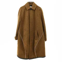 BALENCIAGA バレンシアガ 2018 Pre-Fall ハウンドトゥース リフレクタートリム オーバーコート 528537 TBU09 ブラウン 34のサムネイル