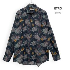 エトロ ETRO 長袖シャツ ドレスシャツ 花柄 ボタニカル柄 ペイズリー 赤 エトロ ETRO 長袖シャツ ドレスシャツ 花柄 ボタニカル柄 ペイズリー