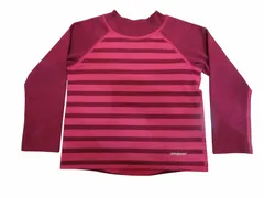 パタゴニア Patagonia キッズ ロンパース ポリエステル 長袖 ボーダー パープル 2Tのサムネイル