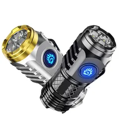 「２個セット」懐中電灯 ミニサイズ 高強度 LED懐中電灯 フラッシュライト ハンディライト 強力 軍用 最強 防災 ledライト 強力キャンプ ライト 強力 Type-c式 作業LED ライト 非常灯 多機能ズーム式 アウトドアIPX6防水 登山 釣り 防災のサムネイル