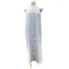 グローブ grove キャミワンピース ロング 花柄 M 白 ホワイト グレー /YI