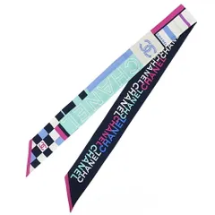 【天白】シャネル ヘアバンド リボン スカーフ シルク マルチカラー ココマーク ファッション 小物 その他 レディースのサムネイル
